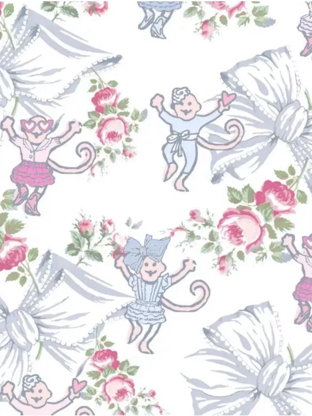 LoveShackFancy x Roller Rabbit Rosa Beaux Monkey Polo Pajama Set Size Small